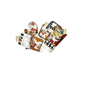 Home Collection - Kitchen Linen Set Includes 2 Dish Towel 2 Pot Holders 1 Oven M